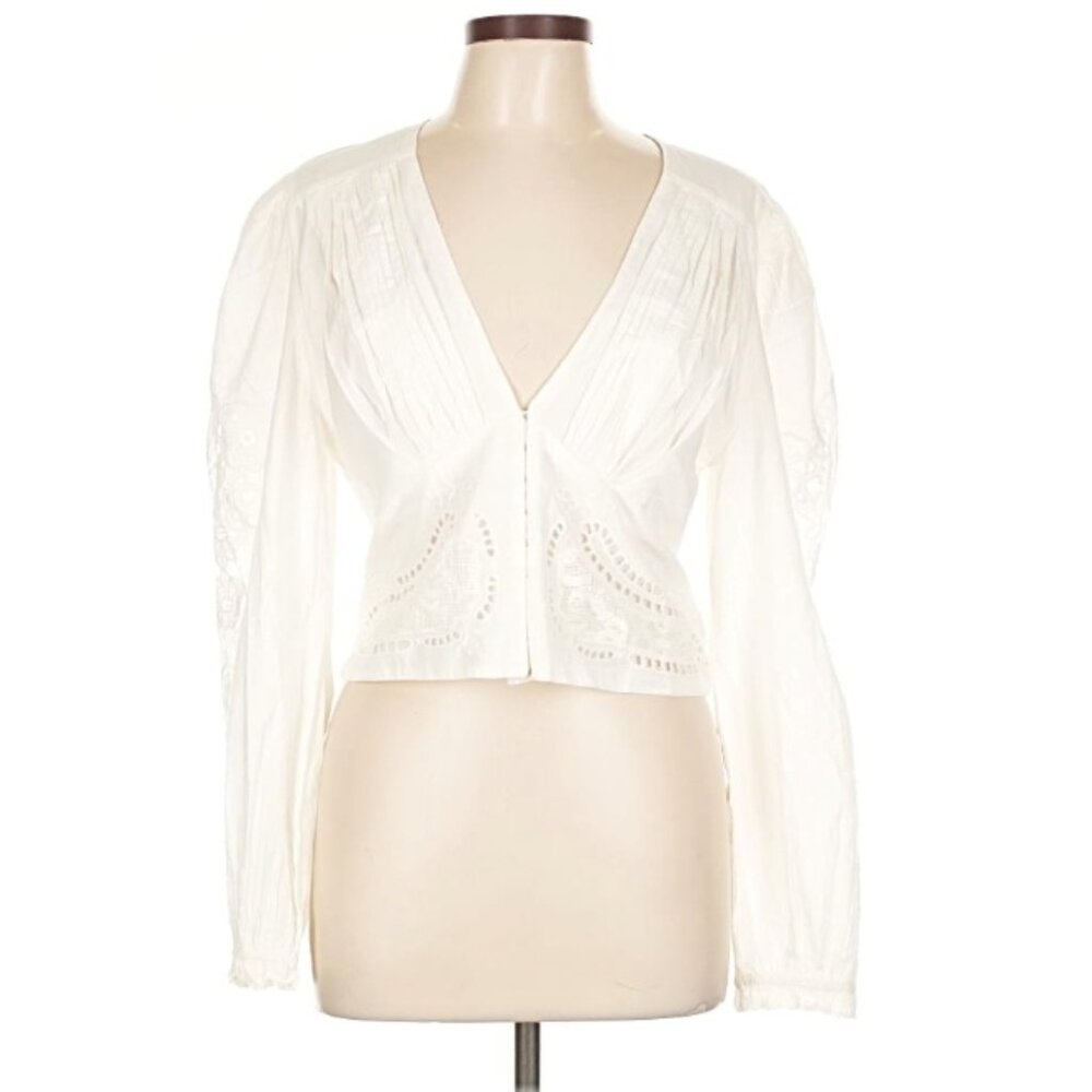 Farm Rio Long-Sleeve Lace Blouse NWT Large - Picture 3 of 6